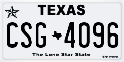 TX license plate CSG4096