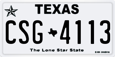 TX license plate CSG4113