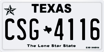 TX license plate CSG4116