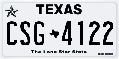 TX license plate CSG4122