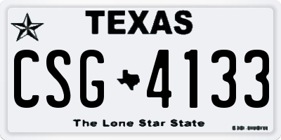 TX license plate CSG4133