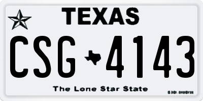 TX license plate CSG4143