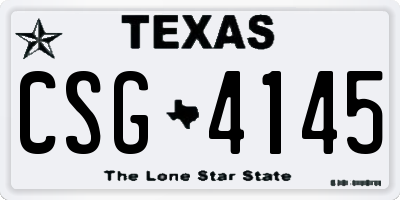 TX license plate CSG4145