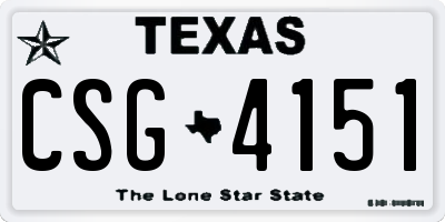 TX license plate CSG4151