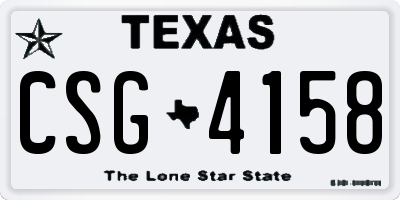 TX license plate CSG4158