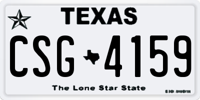 TX license plate CSG4159