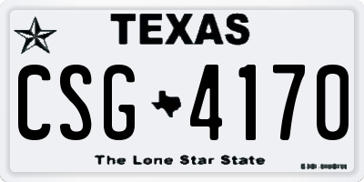 TX license plate CSG4170