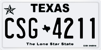TX license plate CSG4211