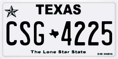 TX license plate CSG4225