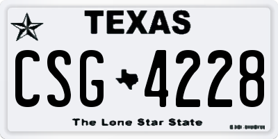 TX license plate CSG4228