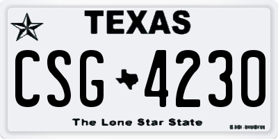 TX license plate CSG4230