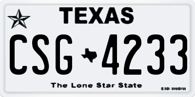 TX license plate CSG4233