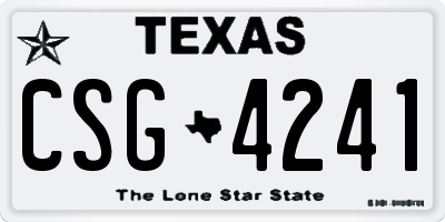 TX license plate CSG4241