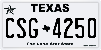 TX license plate CSG4250