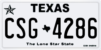 TX license plate CSG4286