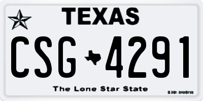TX license plate CSG4291