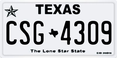 TX license plate CSG4309