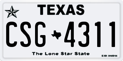 TX license plate CSG4311