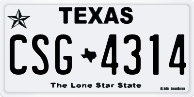TX license plate CSG4314