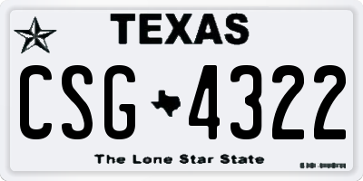 TX license plate CSG4322