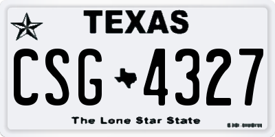 TX license plate CSG4327