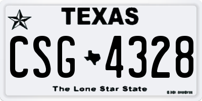 TX license plate CSG4328