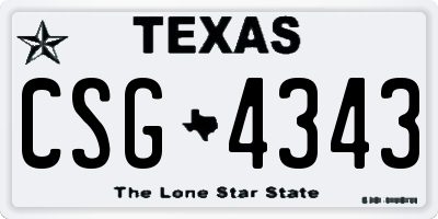 TX license plate CSG4343