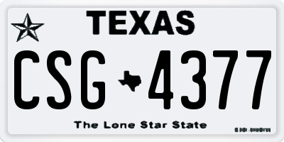 TX license plate CSG4377