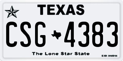 TX license plate CSG4383