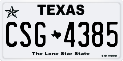 TX license plate CSG4385