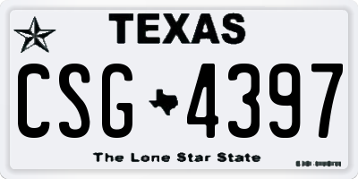 TX license plate CSG4397