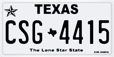 TX license plate CSG4415