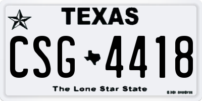 TX license plate CSG4418