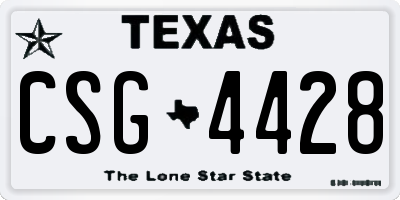 TX license plate CSG4428