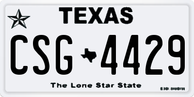 TX license plate CSG4429