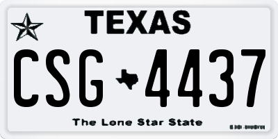 TX license plate CSG4437