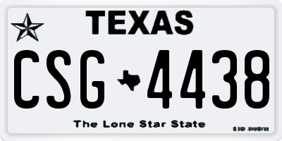TX license plate CSG4438