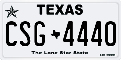 TX license plate CSG4440