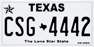TX license plate CSG4442
