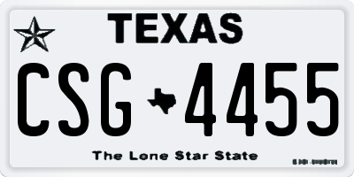 TX license plate CSG4455