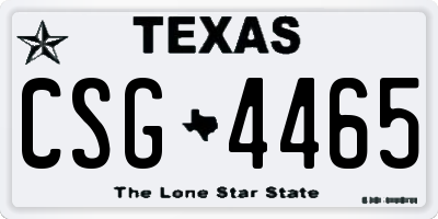 TX license plate CSG4465