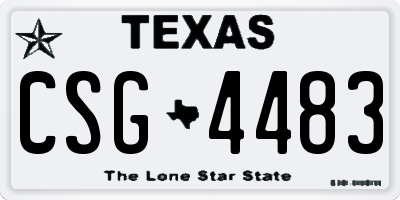 TX license plate CSG4483