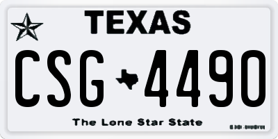 TX license plate CSG4490