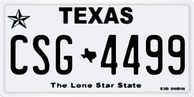 TX license plate CSG4499