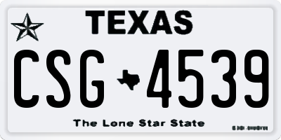 TX license plate CSG4539