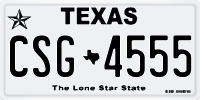 TX license plate CSG4555