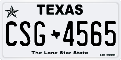 TX license plate CSG4565
