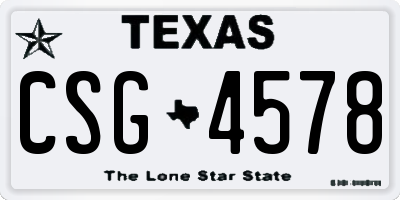 TX license plate CSG4578