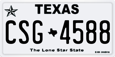 TX license plate CSG4588