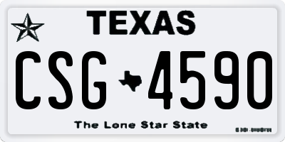 TX license plate CSG4590